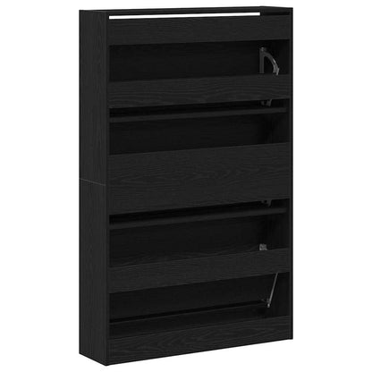 Schuhschrank Schwarze Eiche 80 x 21 x 125.5 cm Holzwerkstoff