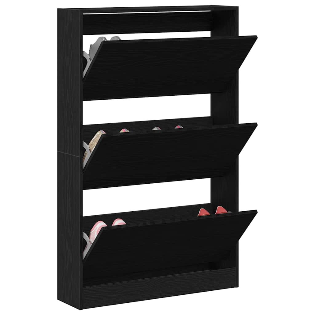 Schuhschrank Schwarze Eiche 80 x 21 x 125.5 cm Holzwerkstoff