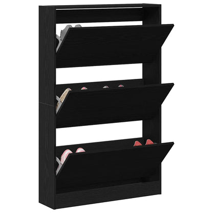 Schuhschrank Schwarze Eiche 80 x 21 x 125.5 cm Holzwerkstoff