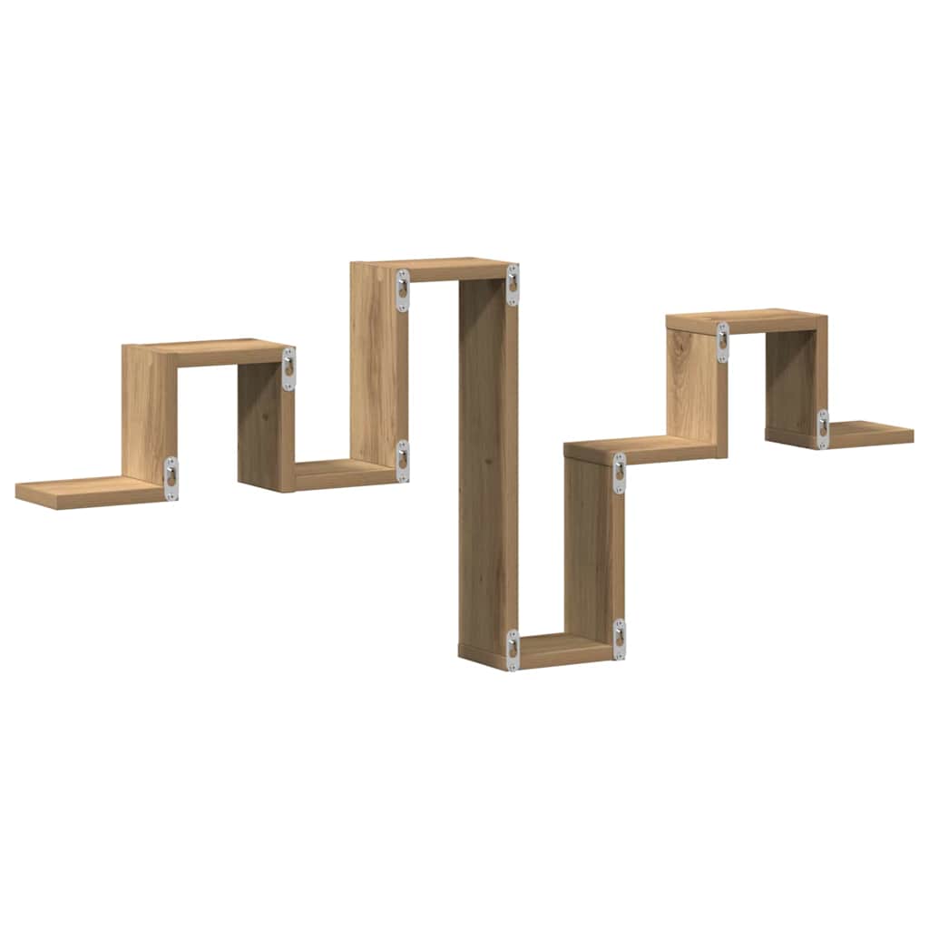 Wandregal Eiche handwerklich 104.5 x 10 x 43 cm Holzwerkstoff