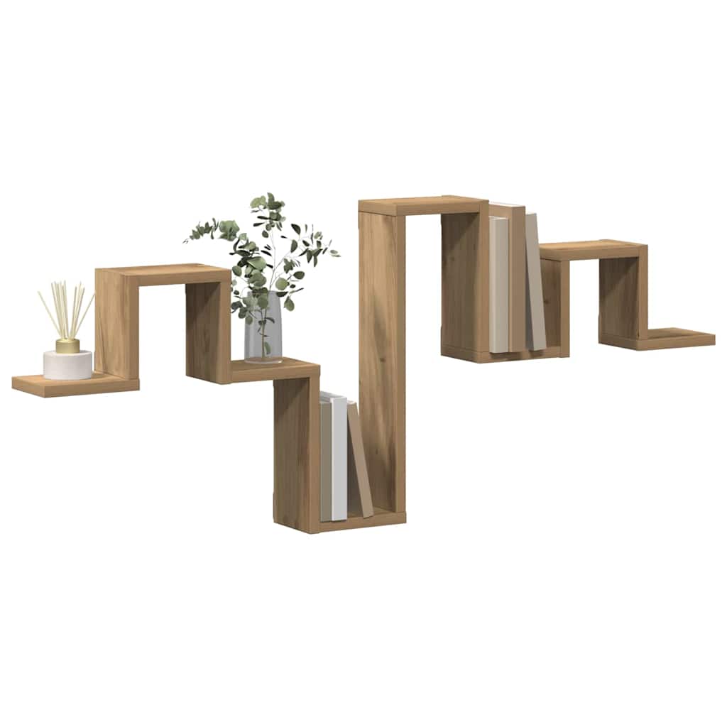 Wandregal Eiche handwerklich 104.5 x 10 x 43 cm Holzwerkstoff
