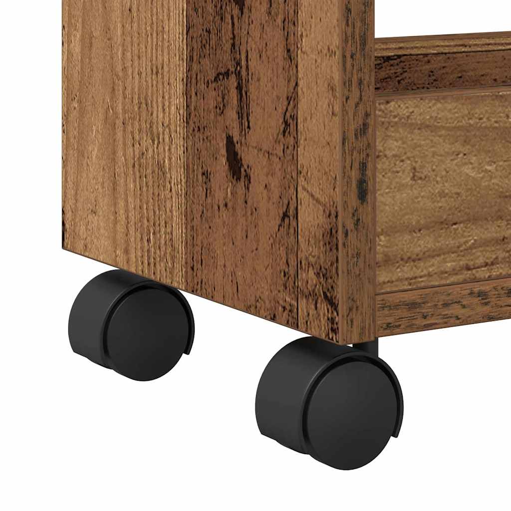 Cabinet mit Rad Altholz 60 x 22 x 79 cm Holzwerkstoff