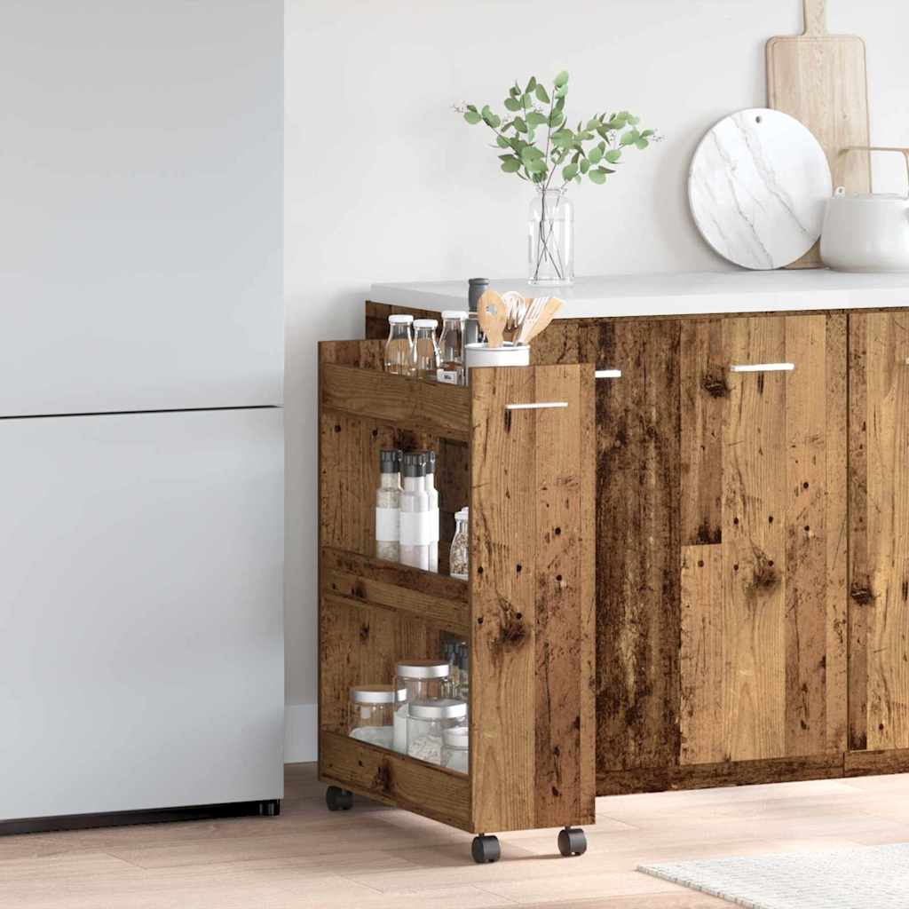 Cabinet mit Rad Altholz 60 x 22 x 79 cm Holzwerkstoff