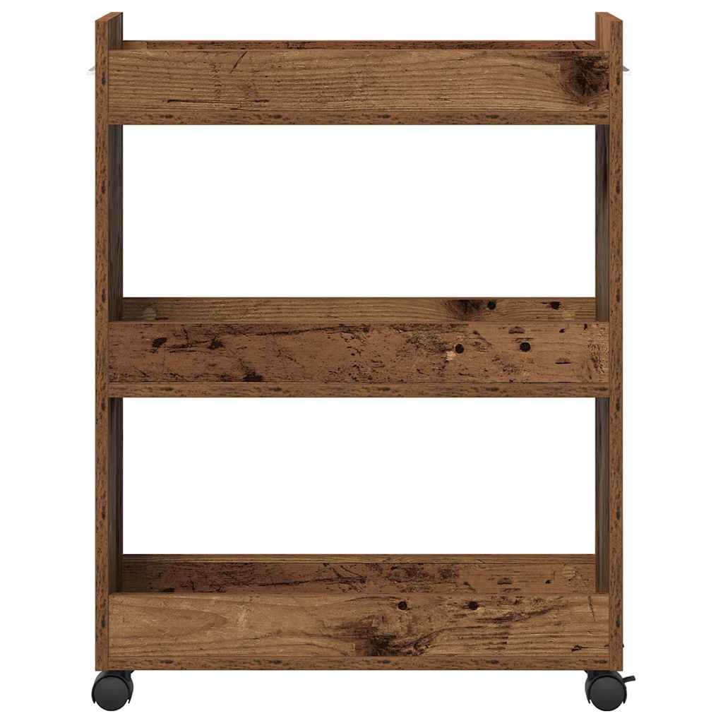 Cabinet mit Rad Altholz 60 x 22 x 79 cm Holzwerkstoff