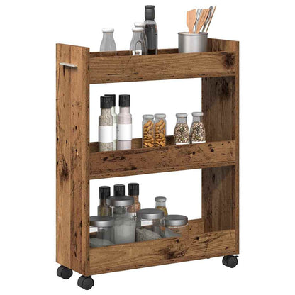 Cabinet mit Rad Altholz 60 x 22 x 79 cm Holzwerkstoff