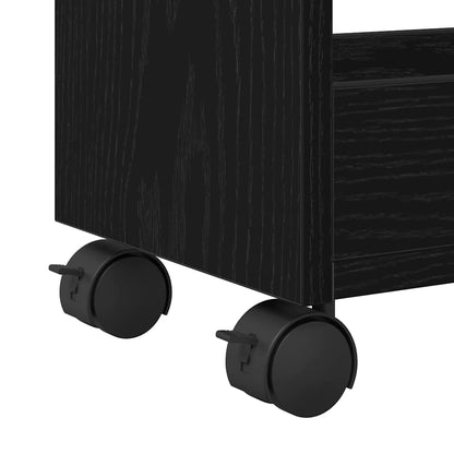 Cabinet mit Rad Schwarze Eiche 60 x 22 x 79 cm Holzwerkstoff