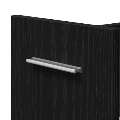 Cabinet mit Rad Schwarze Eiche 60 x 22 x 79 cm Holzwerkstoff