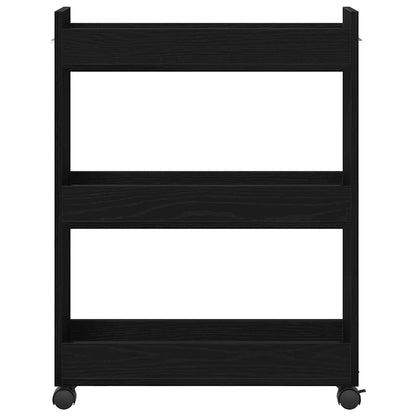 Cabinet mit Rad Schwarze Eiche 60 x 22 x 79 cm Holzwerkstoff