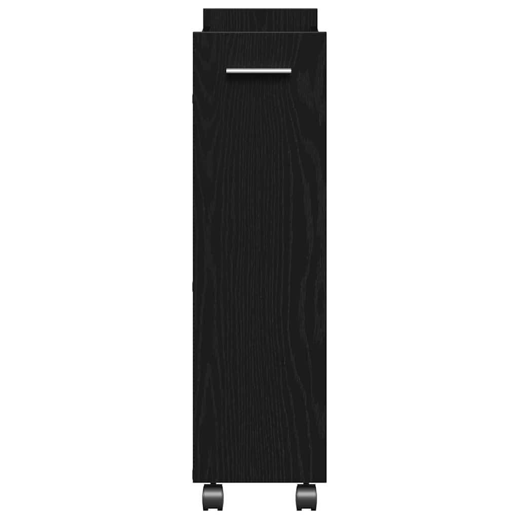 Cabinet mit Rad Schwarze Eiche 60 x 22 x 79 cm Holzwerkstoff