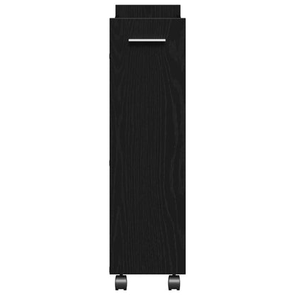 Cabinet mit Rad Schwarze Eiche 60 x 22 x 79 cm Holzwerkstoff