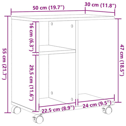 Beistelltisch Eiche handwerklich 50 x 30 x 55 cm Holzwerkstoff