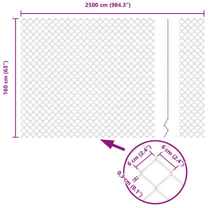 Kettenzaun Grün 25 x 1.6 m Stahl