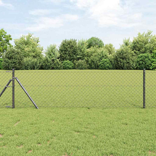 Maschendrahtzaun Grau 10 x 0.8 m Stahl