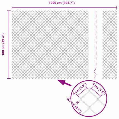 Kettenzaun Grau 10 x 1 m Stahl