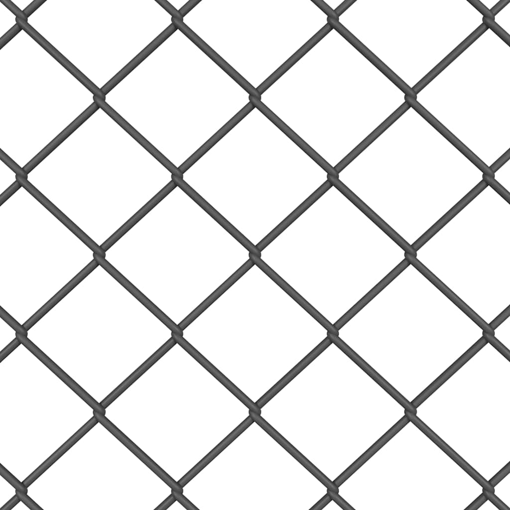Kettenzaun Grau 10 x 0.6 m Stahl