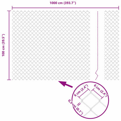 Kettenzaun Grau 10 x 1 m Stahl