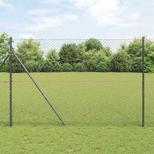 Kettenzaun Grau 10 x 1.5 m Stahl