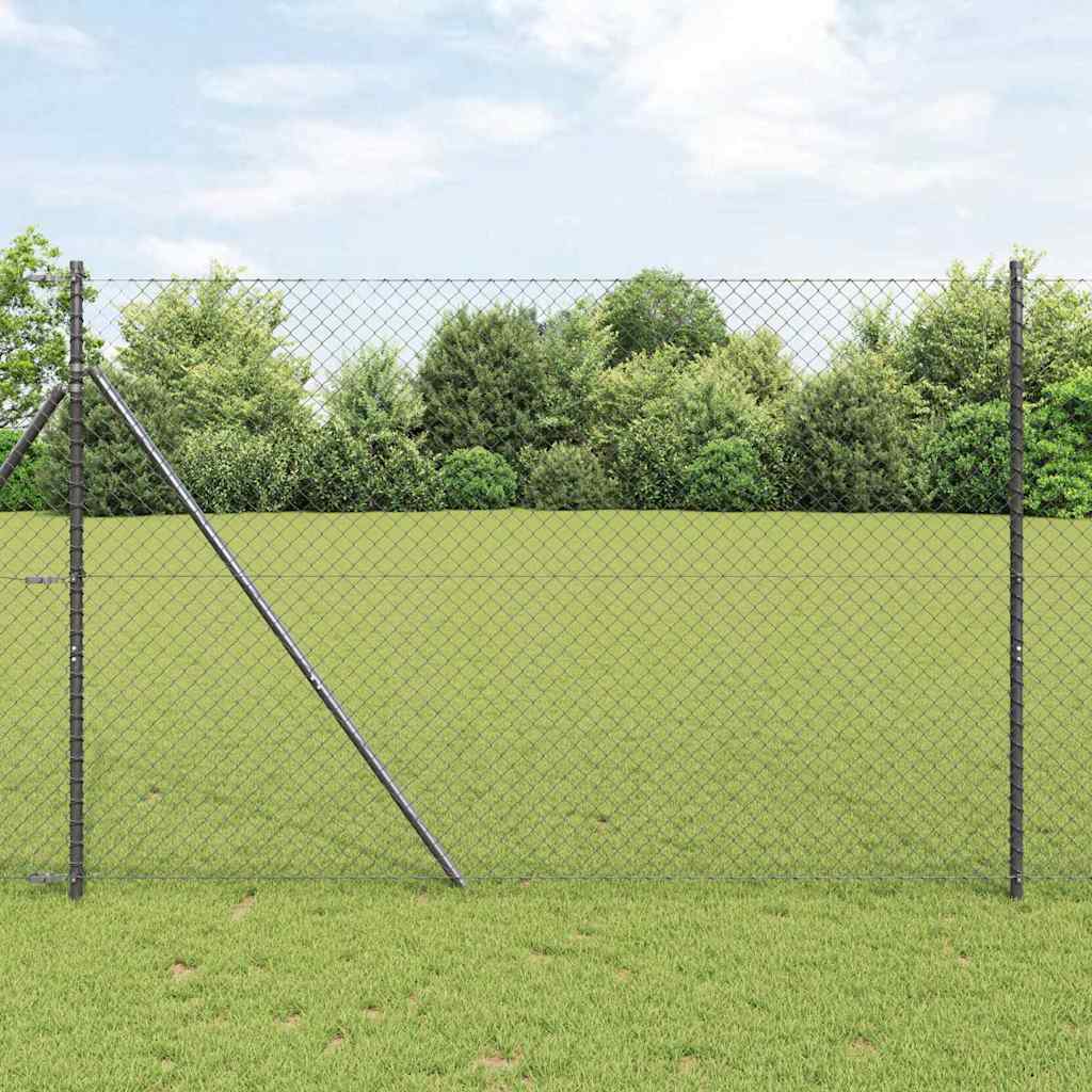 Maschendrahtzaun Grau 10 x 1.6 m Stahl