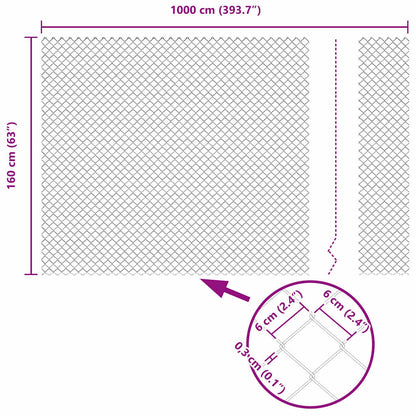 Kettenzaun Grau 25 x 1,6 m Stahl
