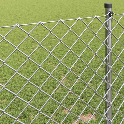 Kettenzaun Silber 10 x 0,4 m Verzinkter Stahl
