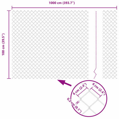 Maschendrahtzaun Silber 10 x 1 m Galvanisierter Stahl