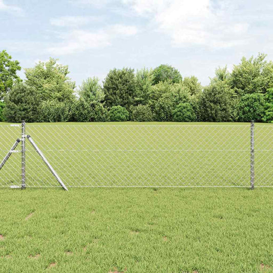 Maschendrahtzaun Silber 25 x 0.8 m Galvanisierter Stahl