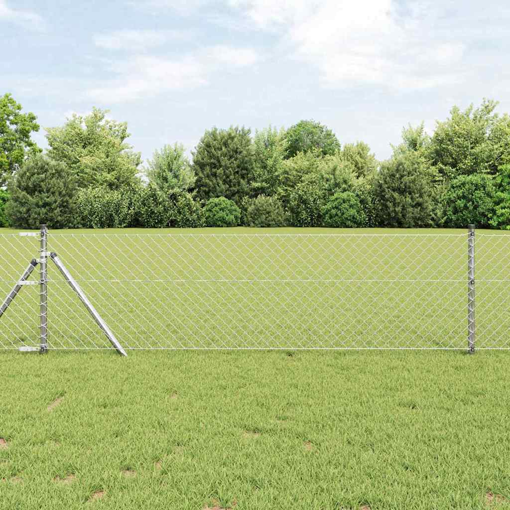Maschendrahtzaun Silber 25 x 0.6 m Galvanisiertes Stahl