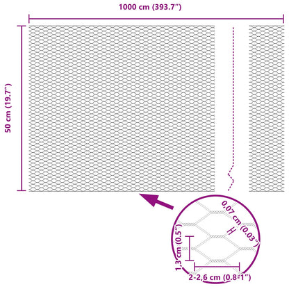 Hexagonzaun Grün 0,5 x 10 m Stahl