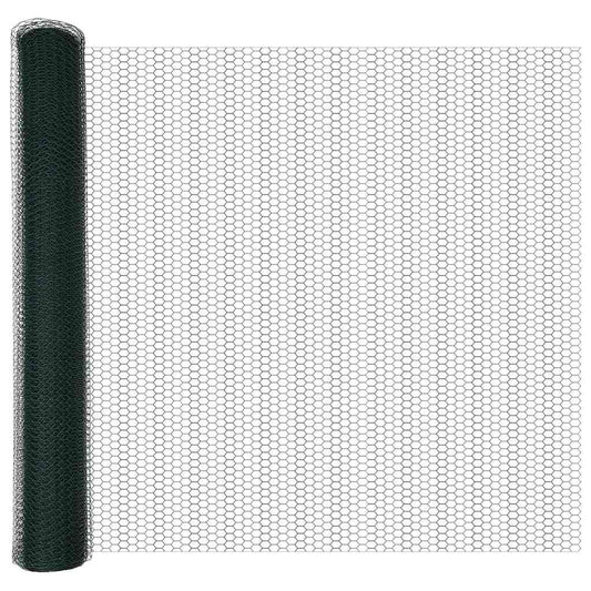 Sechseckgeflechtzaun Grün 1 x 10 m Stahl