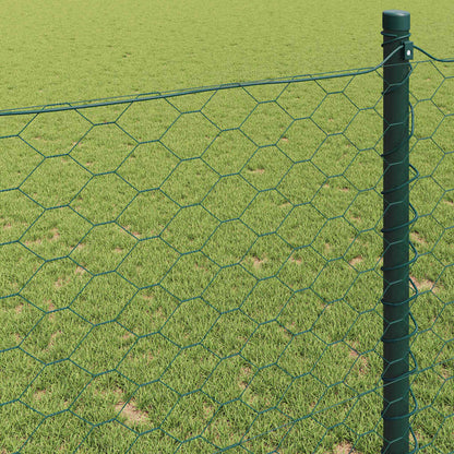 Sechseckgeflechtzaun Grün 0.8 x 25 m Stahl