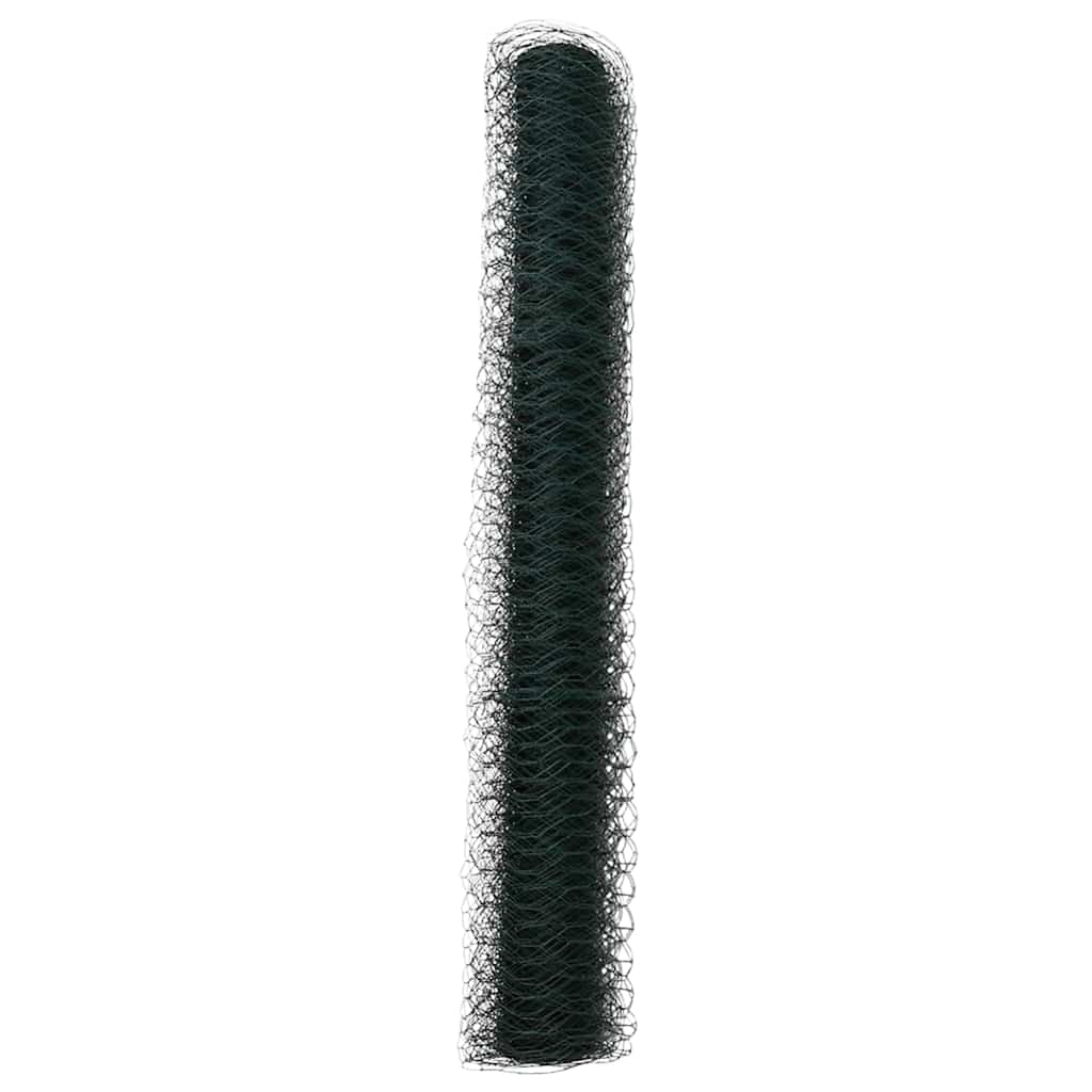 Sechseckgeflechtzaun Grün 1 x 50 m Stahl