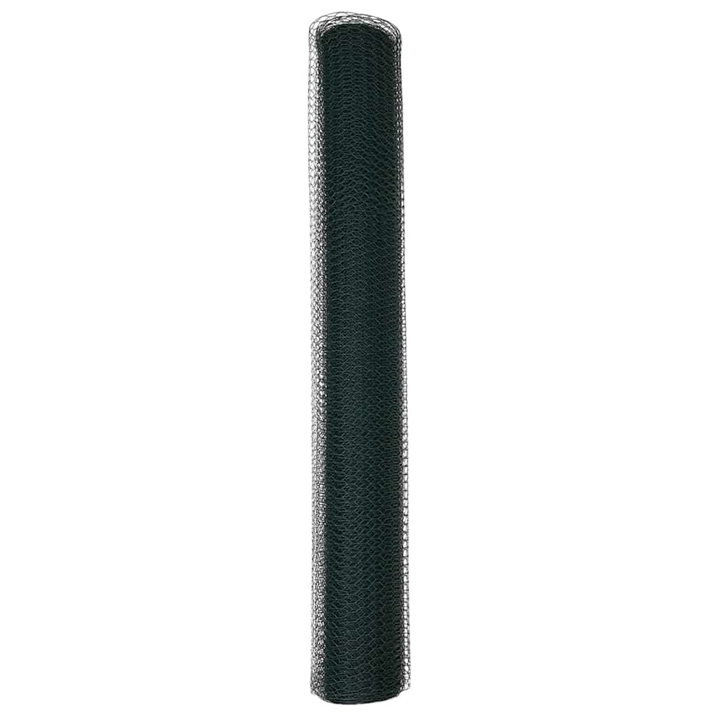 Sechseckgeflechtzaun Grün 1 x 100 m Stahl