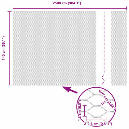 Sechseckgeflechtzaun Grau 1.4 x 25 m Stahl