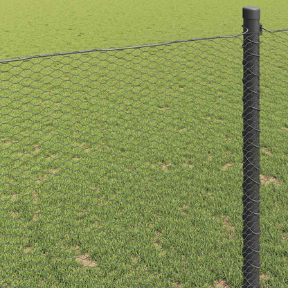 Hexagonzaun Grau 1,2 x 50 m Stahl
