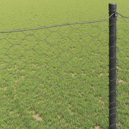 Hexagonzaun Grau 1,5 x 50 m Stahl