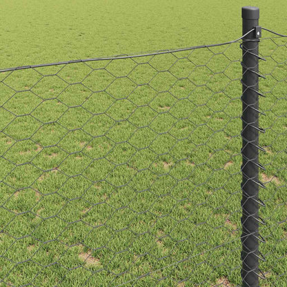 Hexagonzaun Grau 1,6 x 50 m Stahl