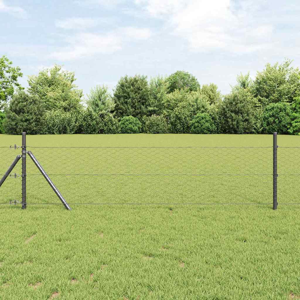 Hexagonzaun Grau 0,6 x 100 m Stahl