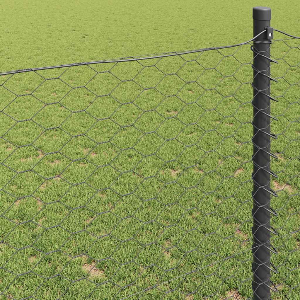 Hexagonzaun Grau 1,2 x 100 m Stahl
