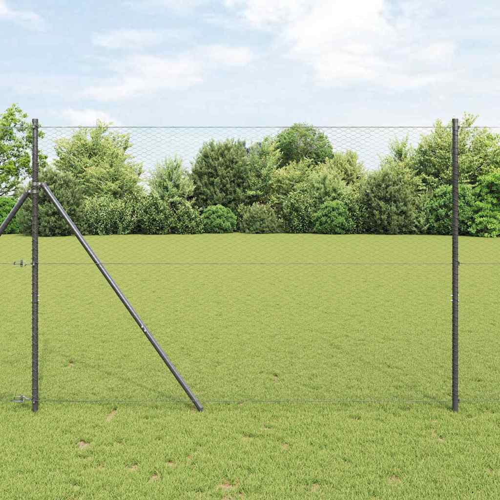 Hexagonzaun Grau 1,5 x 100 m Stahl