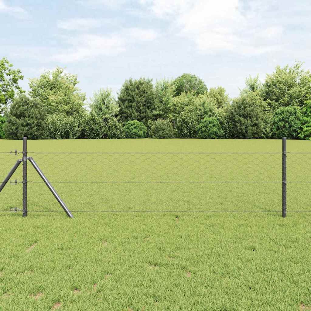 Hexagonzaun Grau 1,5 x 100 m Stahl