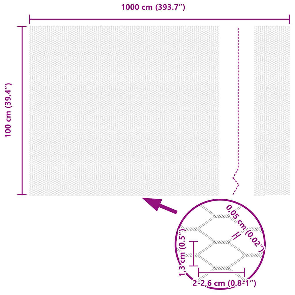 Sechseckgeflechtzaun Silber 1 x 10 m Verzinkter Stahl