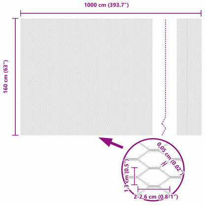 Sechseckgeflechtzaun Silber 1.6 x 10 m Verzinkter Stahl