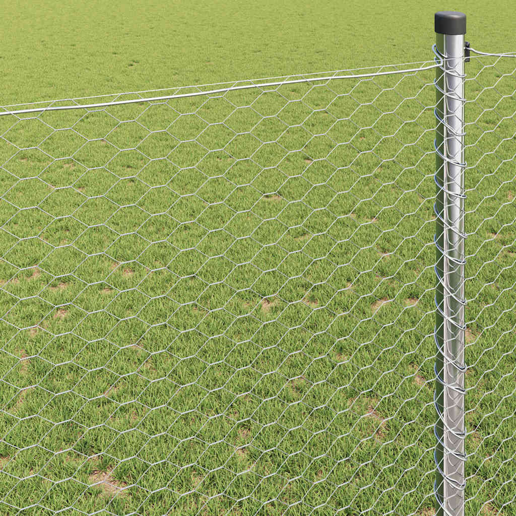 Hexagonzaun Silber 0.4 x 50 m Verzinkter Stahl