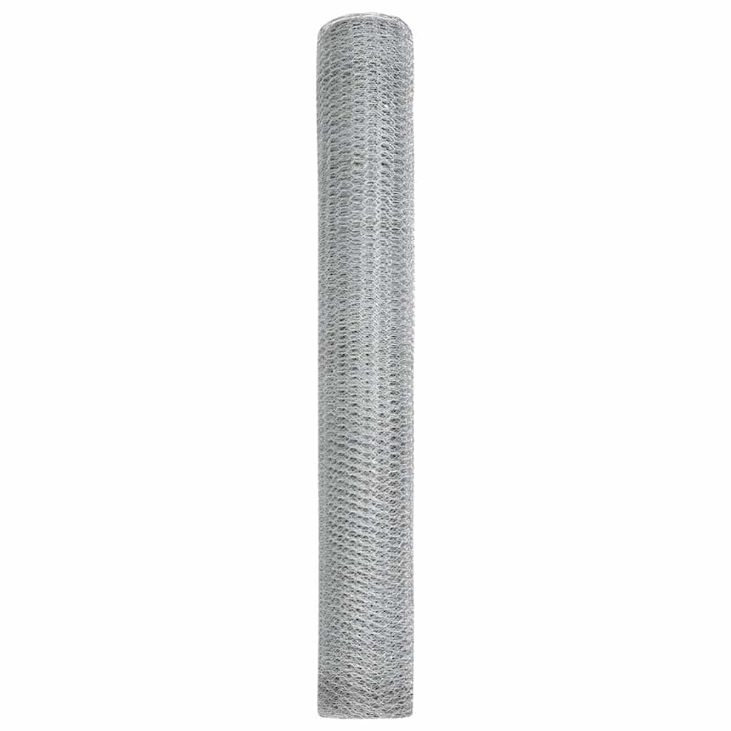 Sechseckgeflechtzaun Silber 1.4 x 50 m Verzinkter Stahl