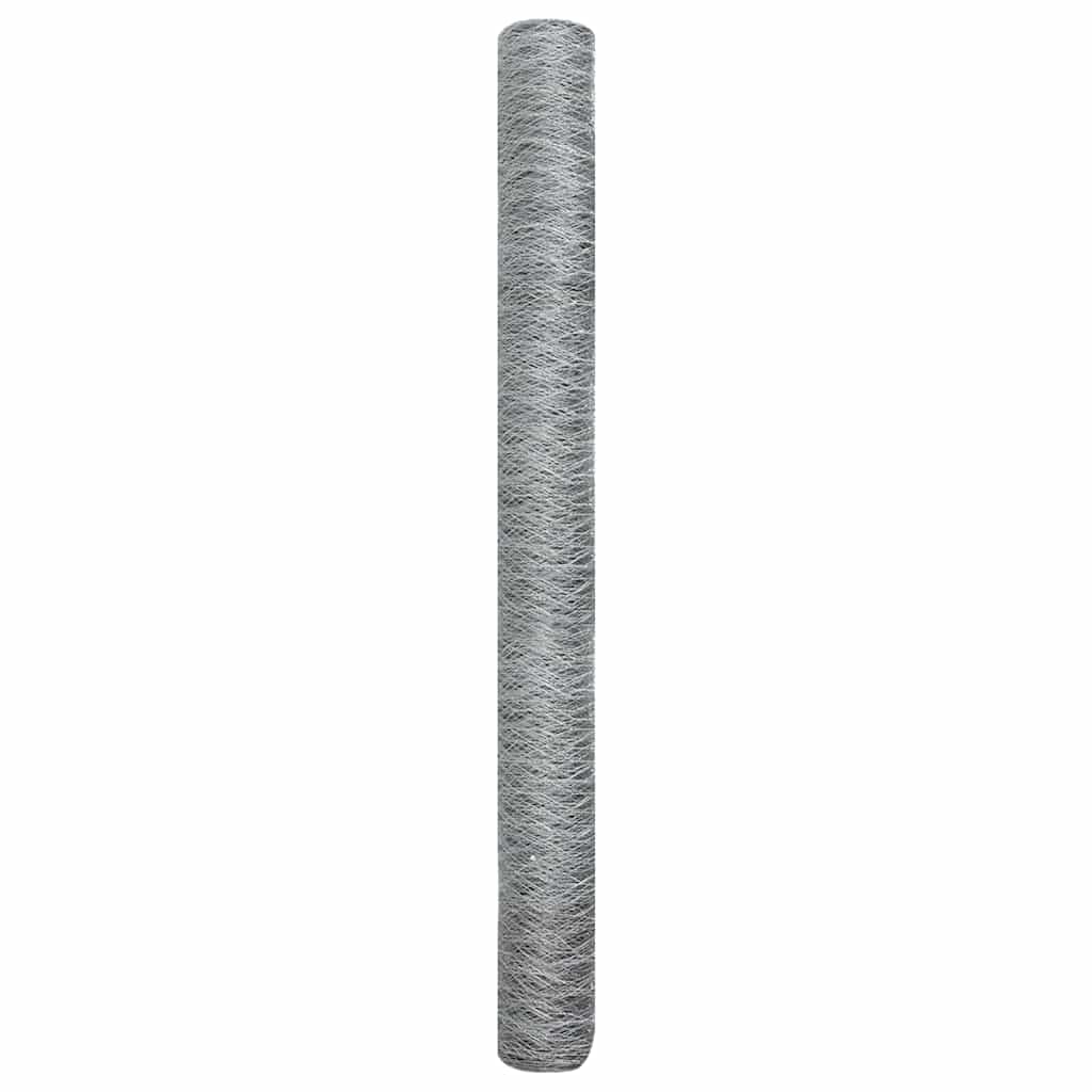 Sechseckgeflechtzaun Silber 1.6 x 50 m Verzinkter Stahl