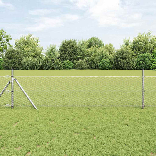 Hexagonzaun Silber 0,8 x 100 m Verzinkter Stahl