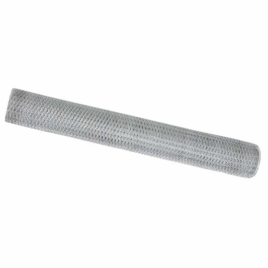Sechseckgeflechtzaun Silber 1 x 100 m Verzinkter Stahl