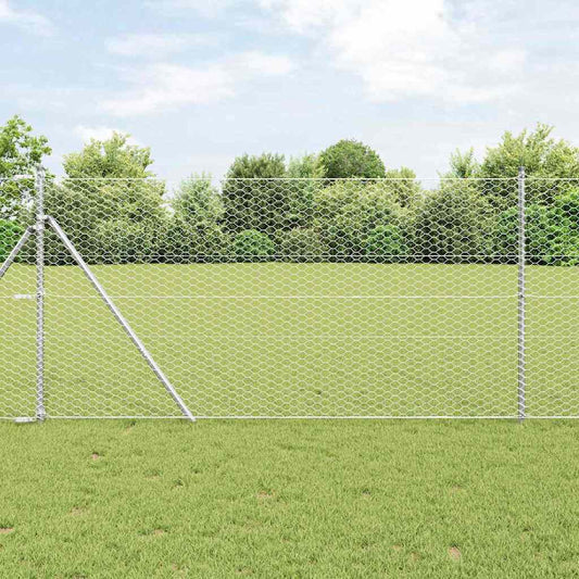Sechseckgeflechtzaun Silber 1 x 100 m Verzinkter Stahl