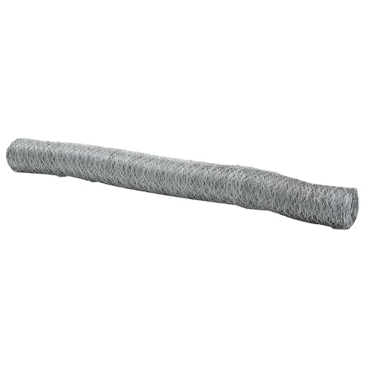 Sechseckgeflechtzaun Silber 1 x 100 m Verzinkter Stahl