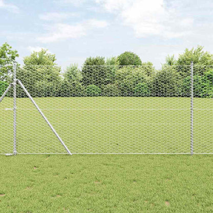 Sechseckgeflechtzaun Silber 1.2 x 100 m Verzinkter Stahl
